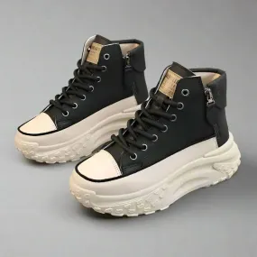 Trendy High Top Sneakers for Women with Side Zipper