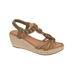Trinidad Lightweight Wedge Sandal - Khaki