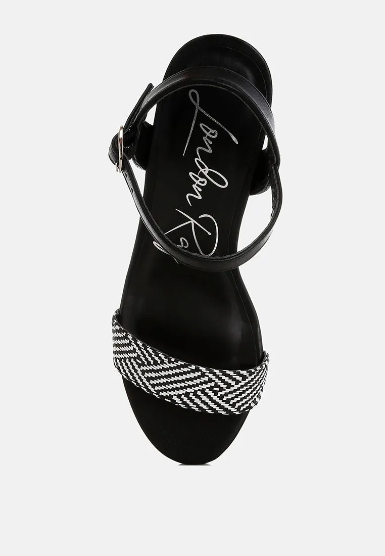 Tulata Raffia Pin Buckle Block Heels