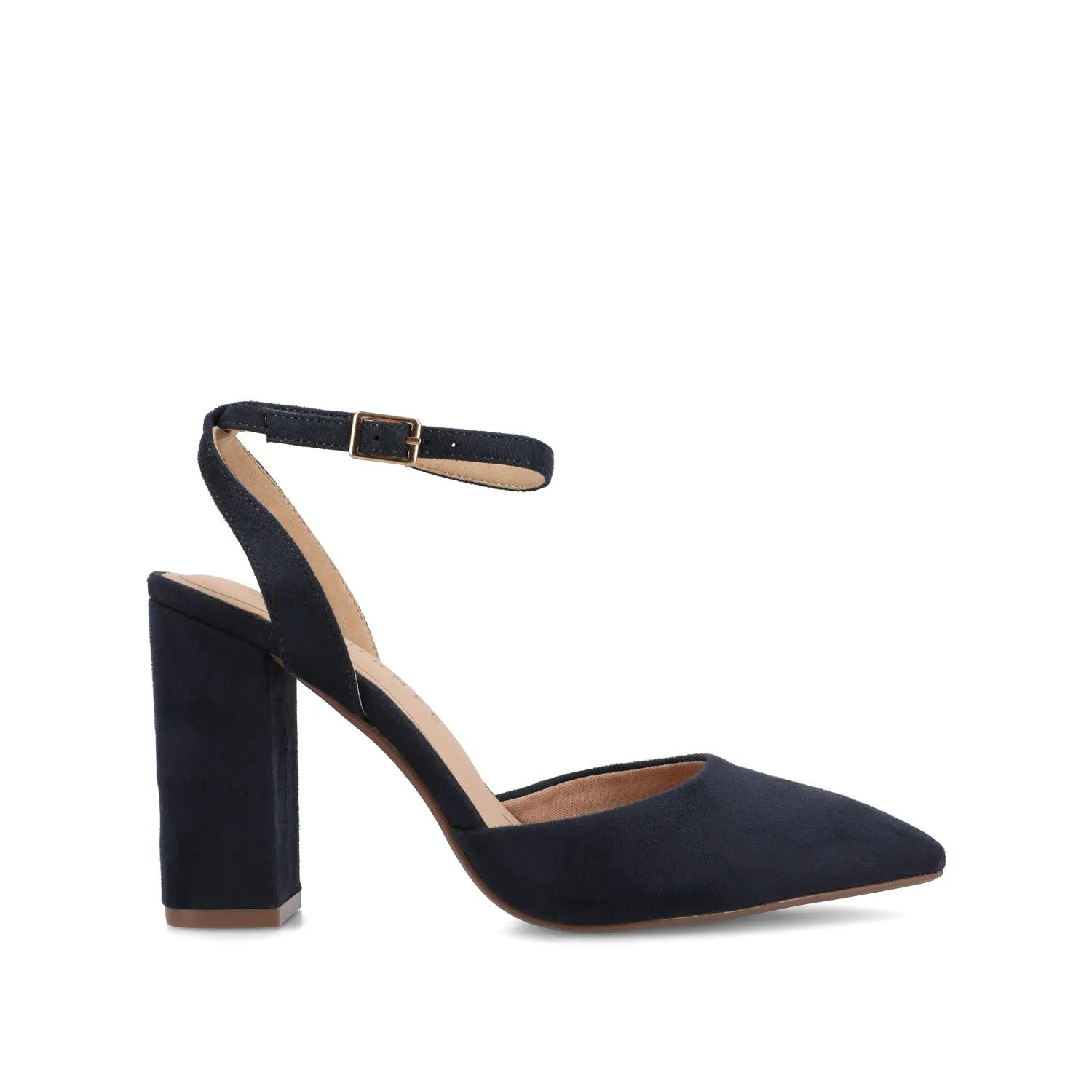 TYYRA BLOCK HEELS IN FAUX SUEDE