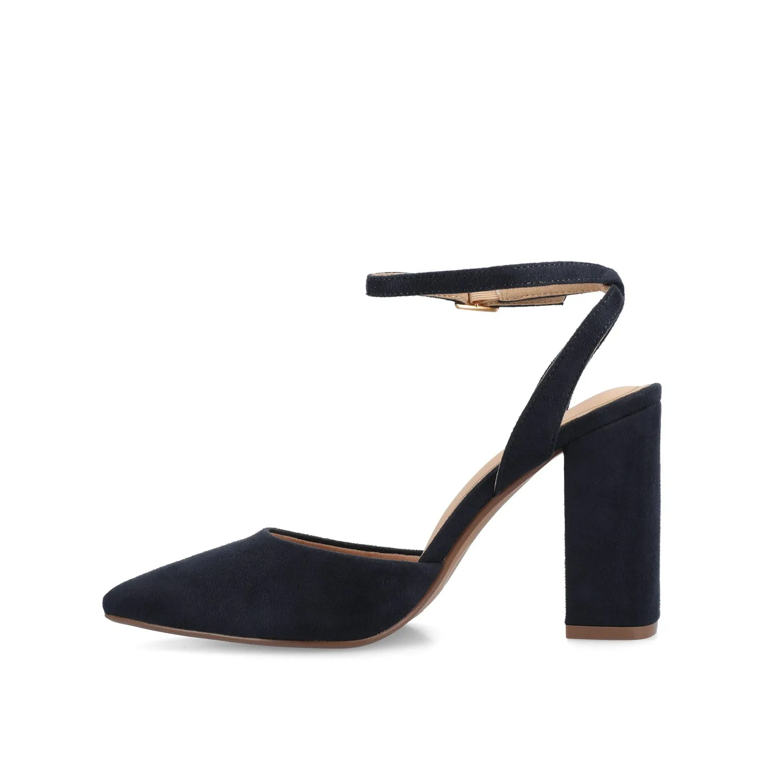 TYYRA BLOCK HEELS IN FAUX SUEDE