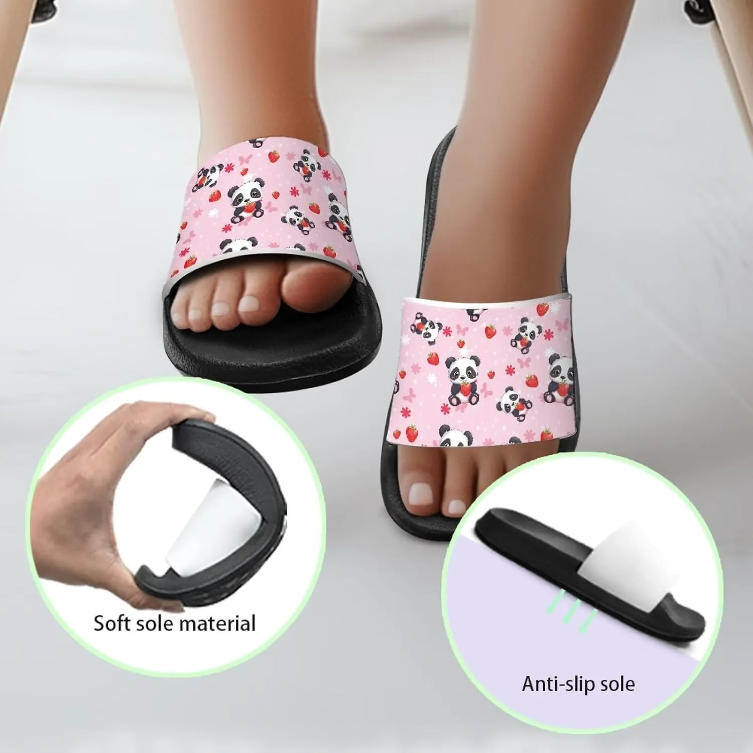 Unisex-Child Beach Slides Comfort Slide Sandals Slip Resistant Slippers for Indoor Outdoor Water Shoes Flip Flop