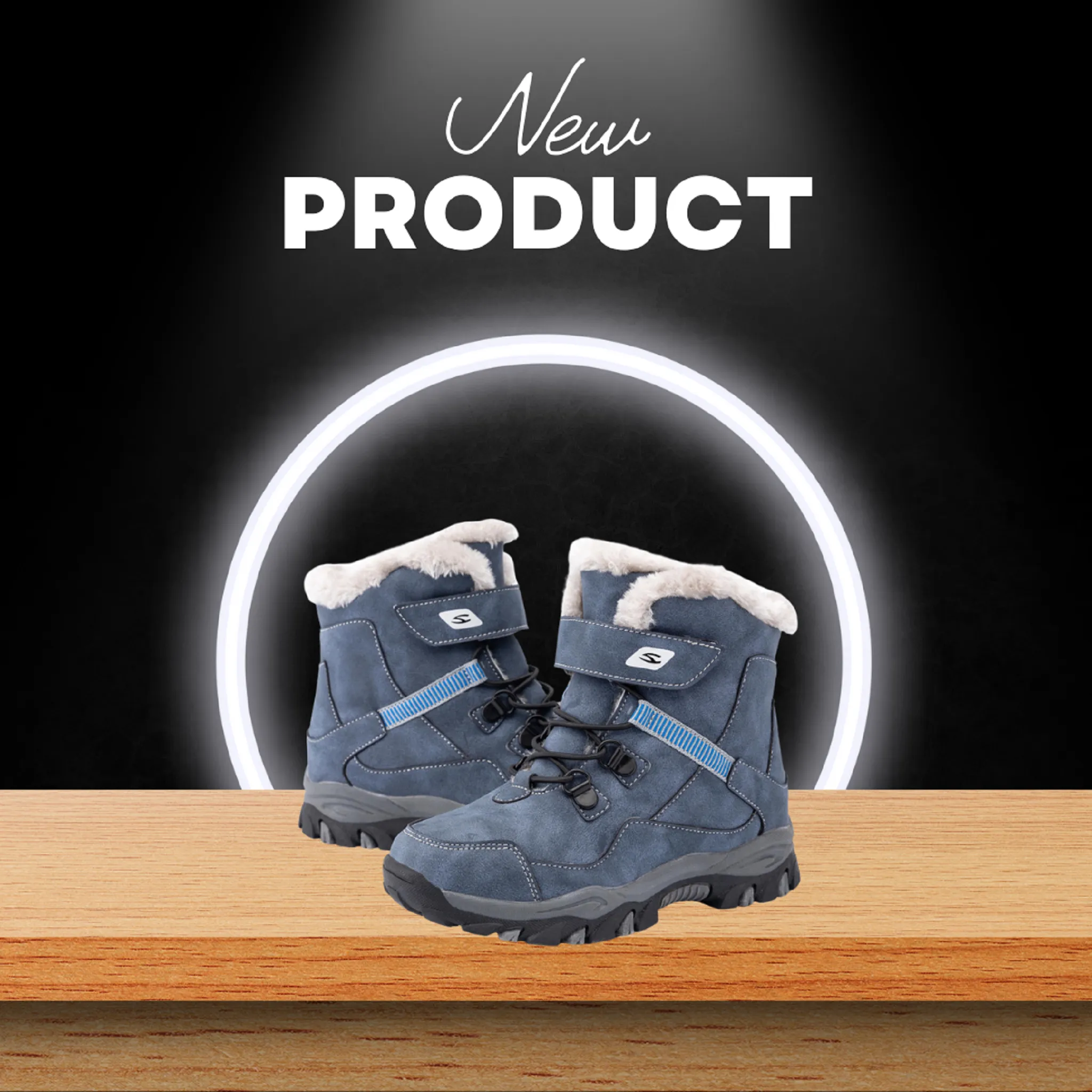 Winter warm fur snow non-slip waterproof kids boots