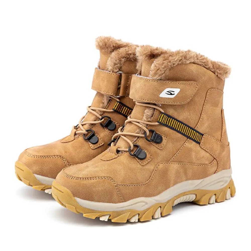 Winter warm fur snow non-slip waterproof kids boots