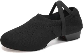 Women's Latin Dance Practice Shoes for Beginners 1" Low Heel Standard Ballroom Social Salsa Dancing Shoes