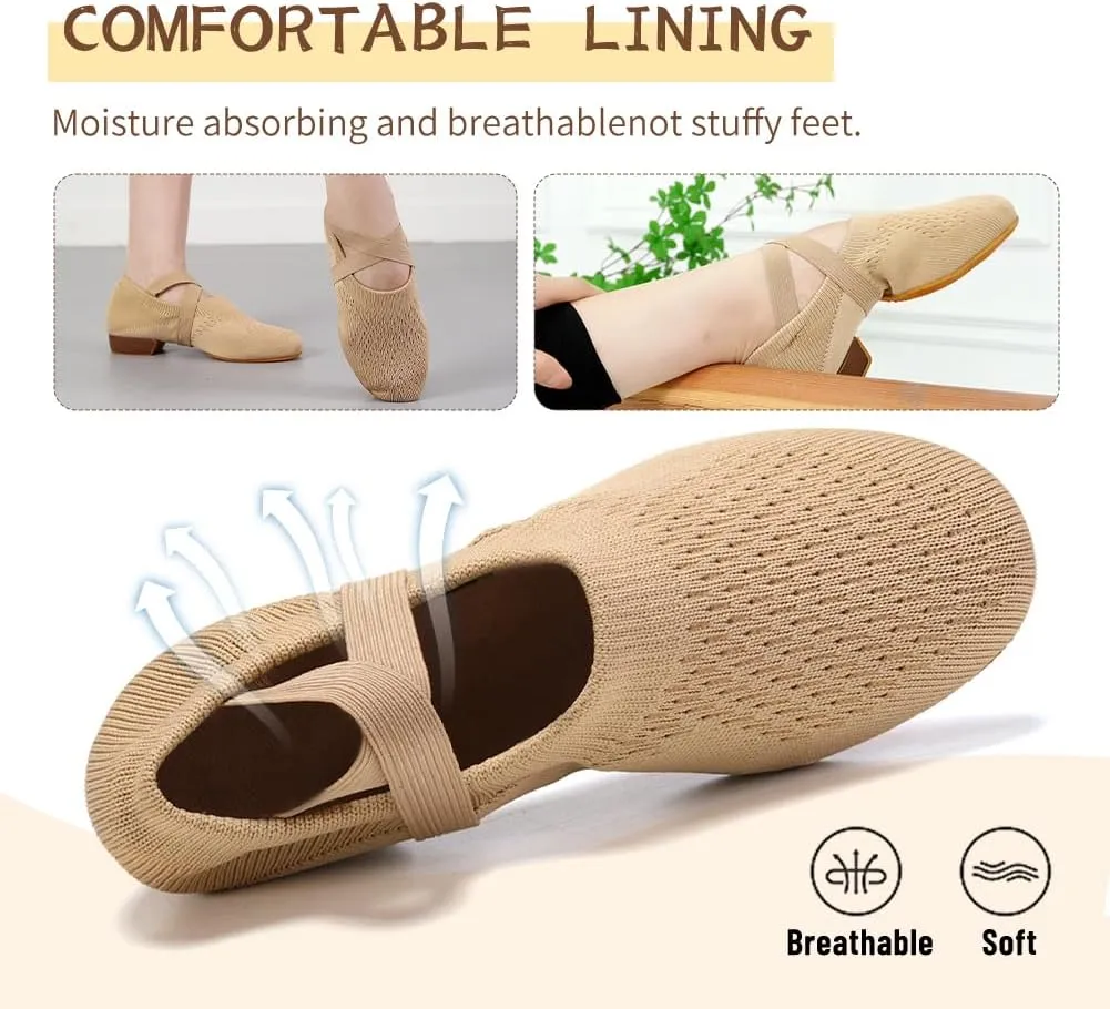 Women's Latin Dance Practice Shoes for Beginners 1" Low Heel Standard Ballroom Social Salsa Dancing Shoes