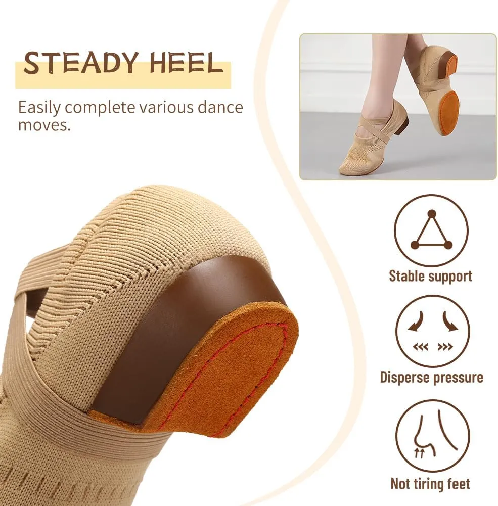 Women's Latin Dance Practice Shoes for Beginners 1" Low Heel Standard Ballroom Social Salsa Dancing Shoes