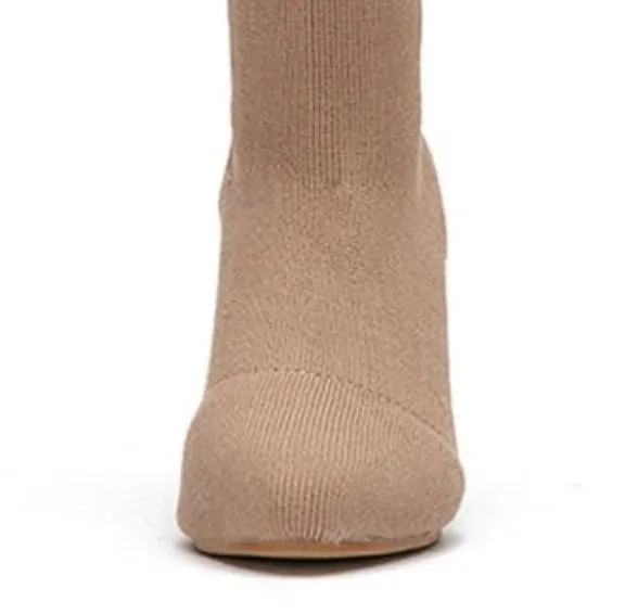 Women's Winter Warm Stretch High-Heeled Knitted Sock Boots