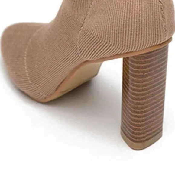 Women's Winter Warm Stretch High-Heeled Knitted Sock Boots